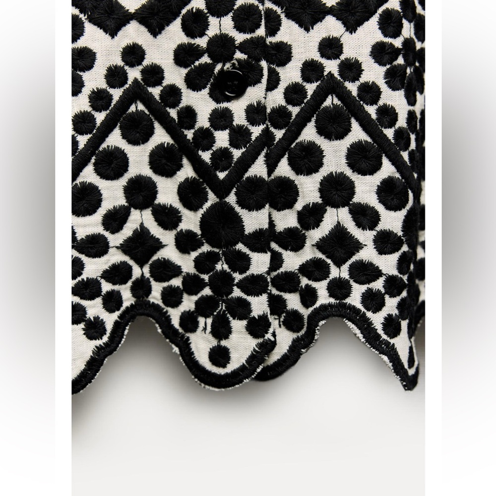 Zara contrast embroidered shirt. ZW collection - Picture 8 of 10